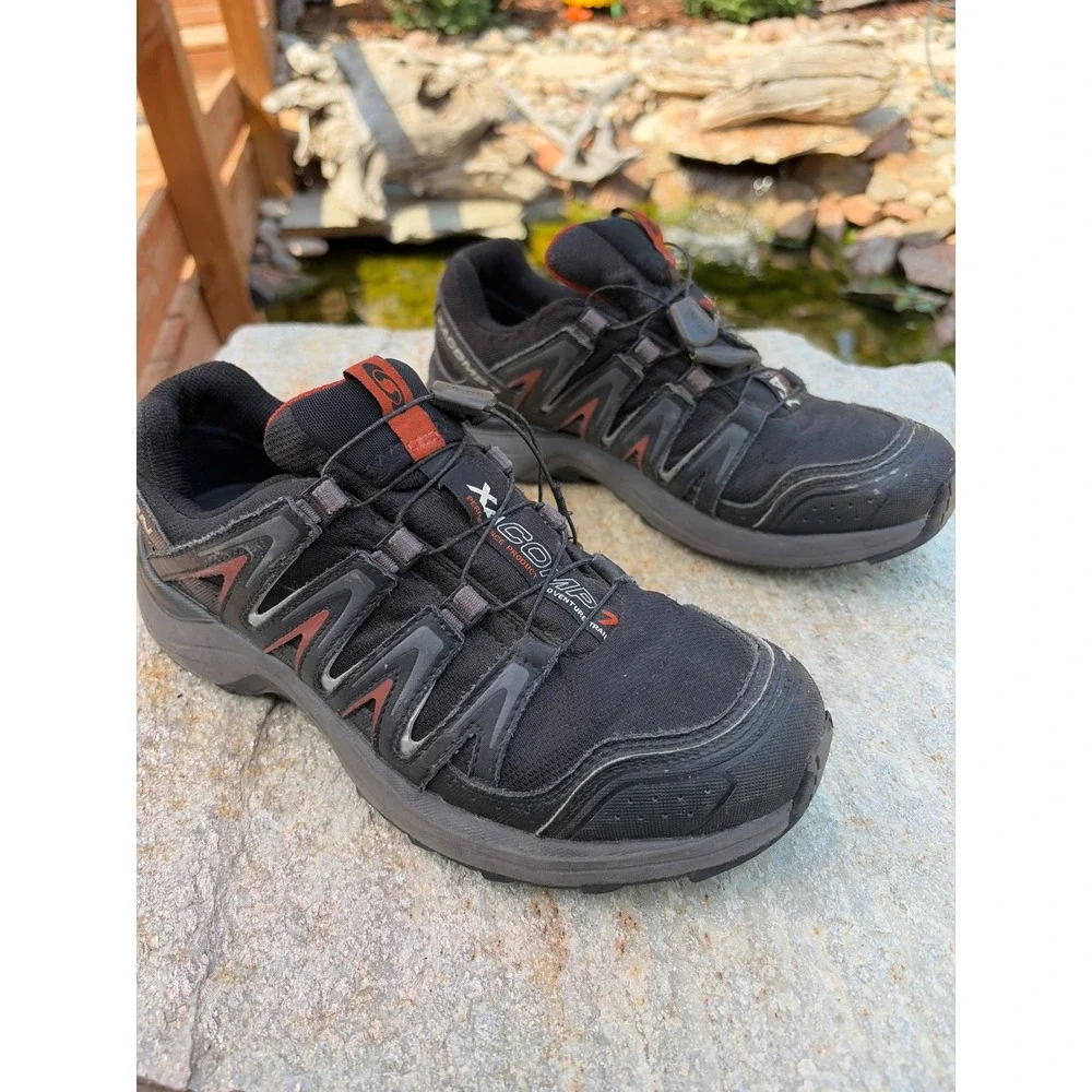 Salomon XA Comp 7 Trail Running Shoes Mens 7.5 Black Red 327086 Hiking Sneakers